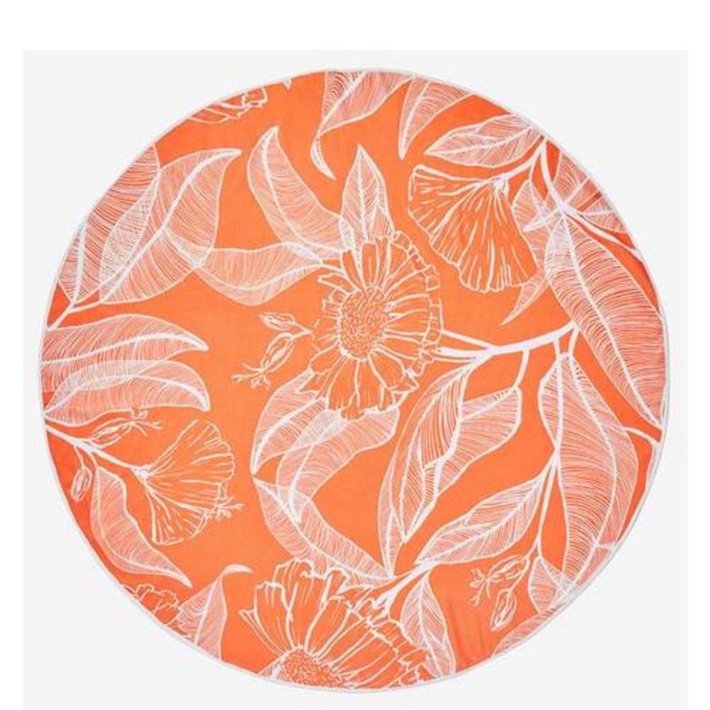 Summer & Rose Roundie Towel- NWT- beautiful orange and white colors